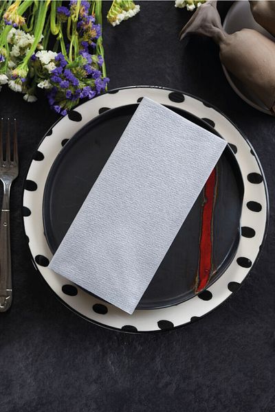 NapkinStore 50 Pcs Gray Airlaid Napkin - 40X40 1/4 Fold