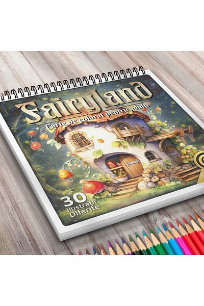 OEM Adult Coloring Book, Fairyland, 30 Antistress Illustrations for Relaxation