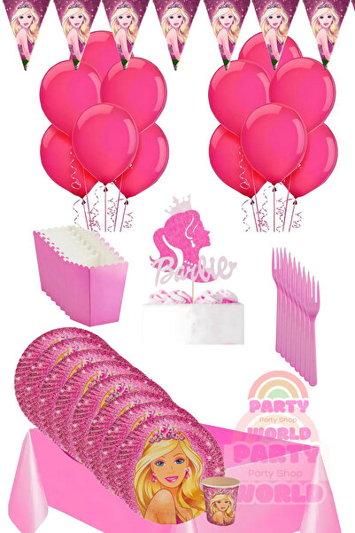 Barbie 🎀 8 Kişilik Barbi Doğum Günü Parti Seti 🎀