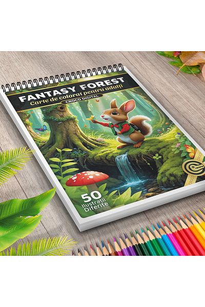 OEM Adult Coloring Book, Fantasy Forest, 50 Antistress Illustrations for Relaxation