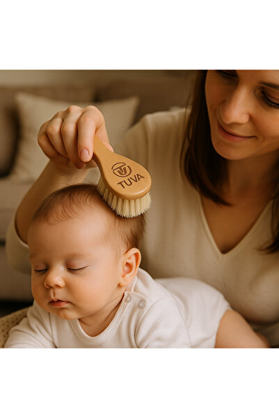 tuva modern فرشاة شعر أطفال مصنوعة من شعر الماعز الطبيعي بنسبة 100% من الخشب الطبيعي (ناعمة)