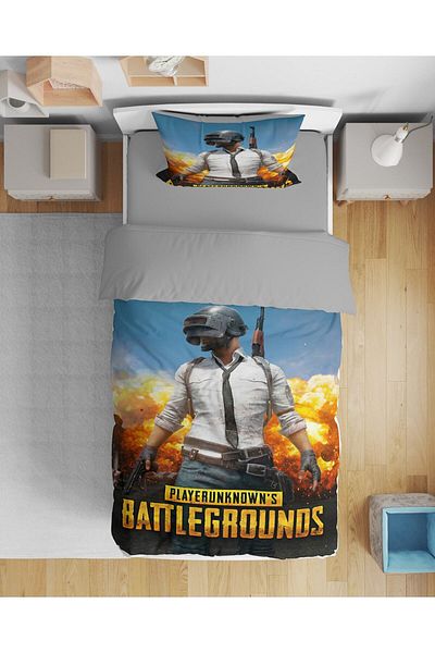Erays Home Pubg 3d Μονό Σετ Παπλωματοθήκη για Παιδικό Δωμάτιο χωρίς σεντόνια