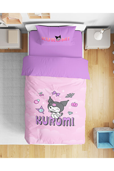 Erays Home طقم غطاء لحاف للفتيات من Kuromi ثلاثي الأبعاد مطبوع رقميًا بدون مل...