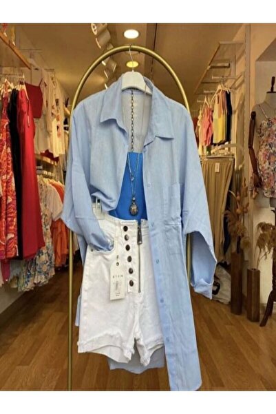 Durmaz KADIN OVERSİZE KETEN GÖMLEK YENİ SEZON YAZLIK