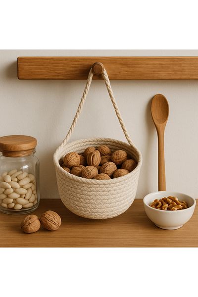 ÖRGÜM Multi-Purpose Basket Decorative Wall Basket 14 X13 cm