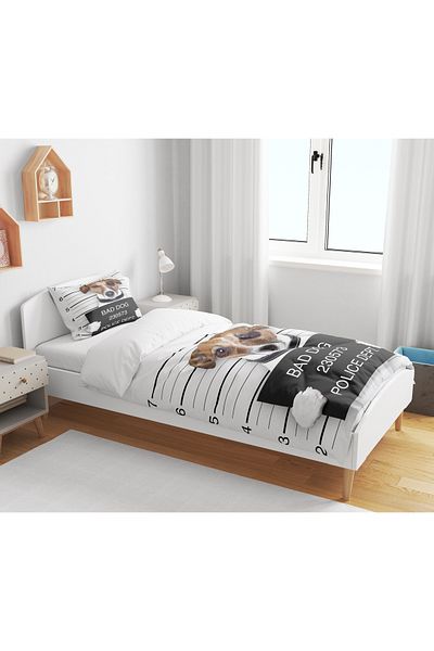Erays Home Set de husă de pilota unică cu imprimeu 3D Bad Dog Bad Dog