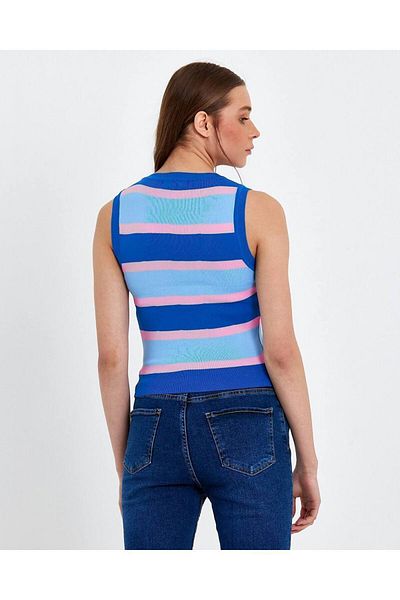 İLKCET MODA Tricotaj de damă cu dungi Crop