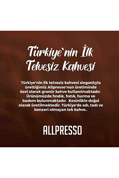 ALLPRESSO 200 gr Cevizli Fındıklı Bademli Hurmalı Granül Kahve