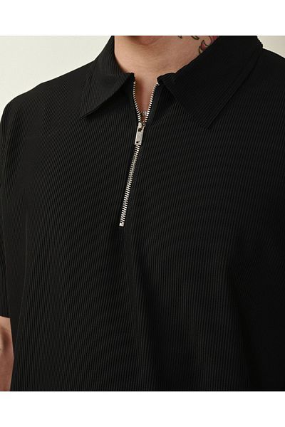 İLKCET MODA Ανδρικό μπλουζάκι Ottoman Oversize με φερμουάρ