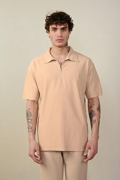 İLKCET MODA Ανδρικό μπλουζάκι Ottoman Oversize με φερμουάρ