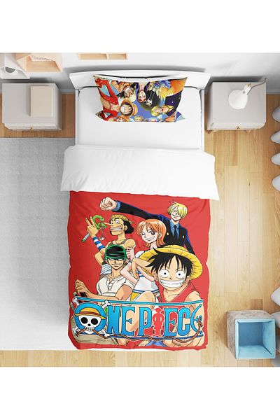 Erays Home One Piece Anime 3D Digital Printed Single Duvet Cover Set Onepiece Anime