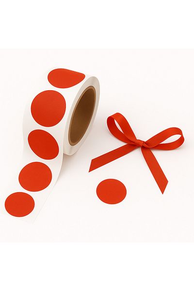 reprodesign Red Colored 2 cm Adhesive Dot Label 25 Pieces