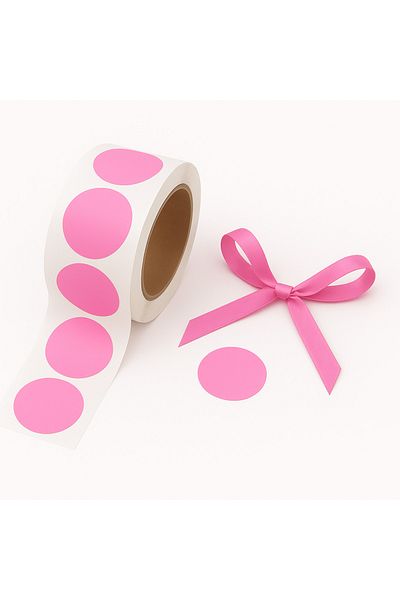 reprodesign Pink Colored 2 cm Adhesive Dot Label 25 Pieces