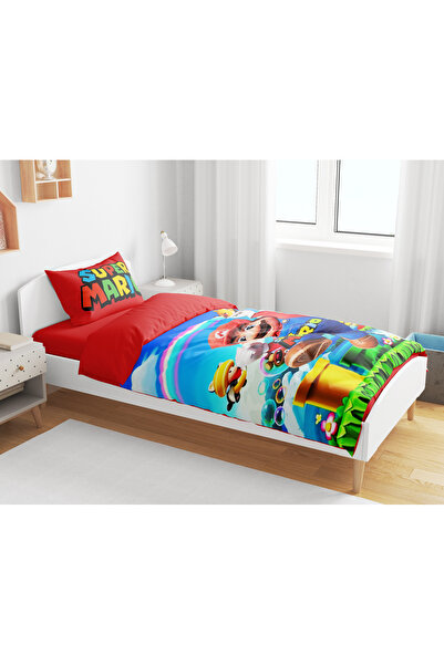 Erays Home Комплект завивки за едно момче с 3D принтиране на Super Mario без чаршафи