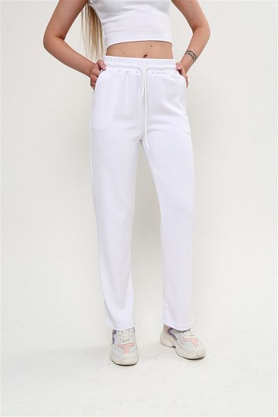 OPENDO Γυναικείο λευκό αθλητικό παντελόνι Oys Modal Fabric Comfortable Cut