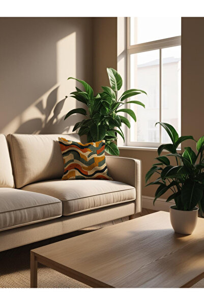 LadiesHome Punch Nakış Desenli Dijital Baskılı Dekoratif Yastık – 43x43 Cm Mikro Petek Kumaş