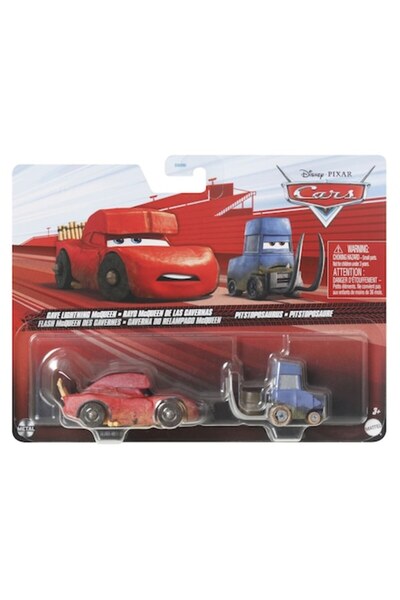 DİSNEY CARS Set 2 mașini turnate sub presiune Disney Cars 3 - Peștera Fulger McQueen și Pitstoposaurus