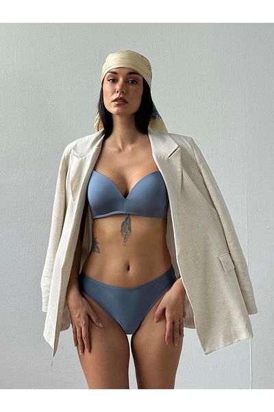 Cansoy Set sutien cu ulei fără suport din microțesătură (707T)
