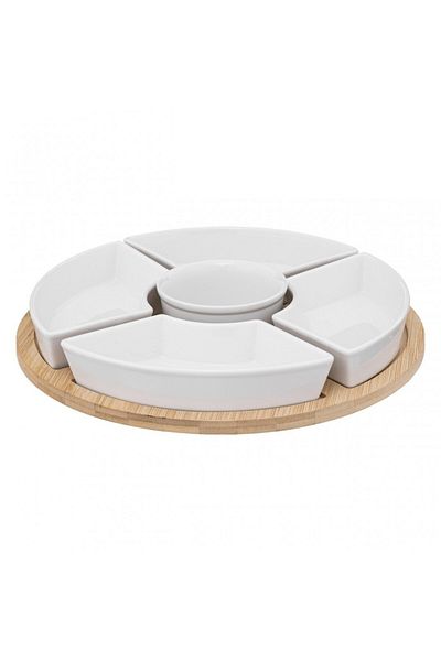 Secret de Gourmet Σετ σερβιρίσματος ορεκτικών Rauma, πορσελάνη, μπαμπού, 4,7 x Υ 27 εκ.