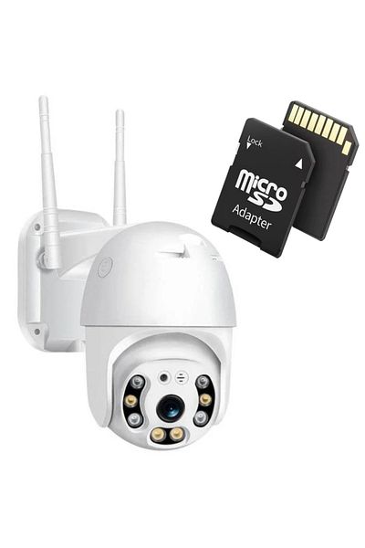 TodayShop Surveillance Wifi Outdoor Camera, Rotating, Motion Sensor and 32 GB Memory Card