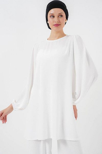 Aymood Set de pantaloni tunică Ayrobin 6712 - alb