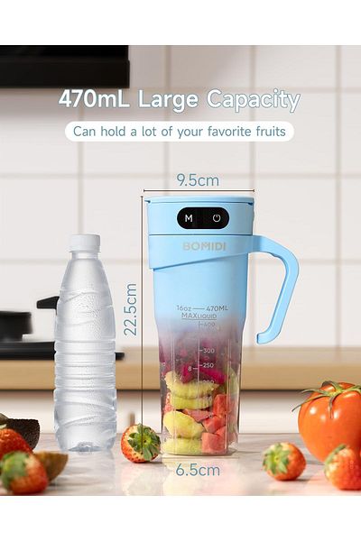 BOMIDI JB01 Portable Blender | Smoothie Maker | Protein Blender with 6-Leaf Stainless Steel Blade