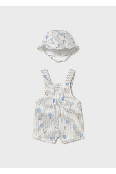 MAYORAL Baby Boy Printed Hat Jumpsuit Blue 1601