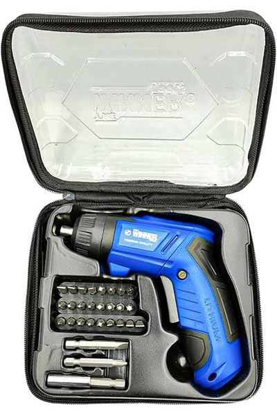 Generic 29-piece The Winner Cordless Electric Screwdriver Set – 3.6v, 1300mah With Toolbox, Blue