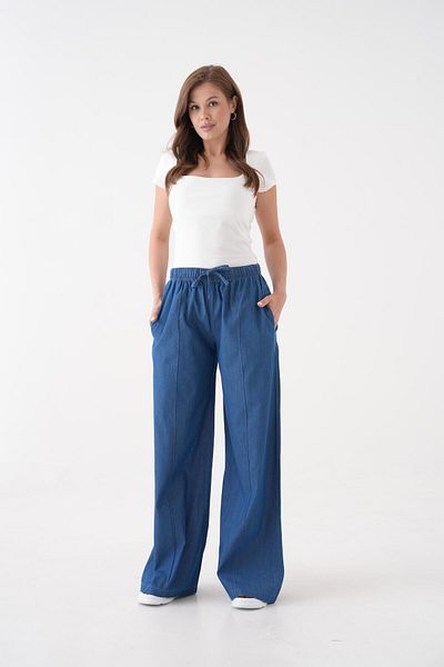 minaaise Navy Blue Front Stitched Loose Cut Slim Jeans 29203