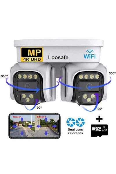 Loosafe Camera De Supraveghere Video Cctv Dubla Motorizata Wifi ® Dualvision Pro