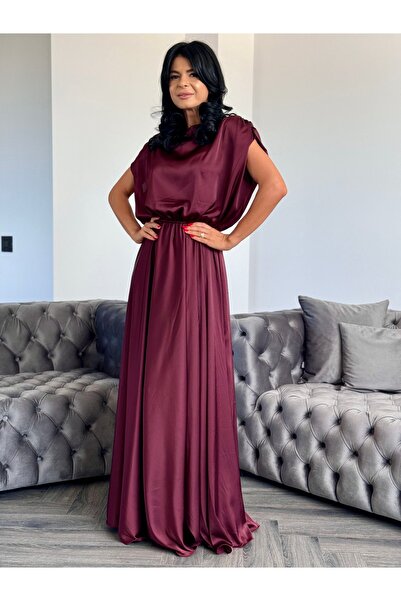 RAMONA BADESCU EXCLUSIVE Rochie lungă elegantă cu croială lejeră – Bordo