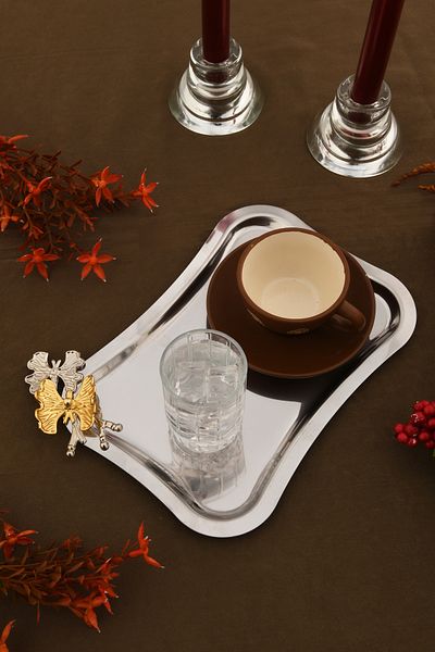 AKSESUAR EVRENİ Naldo Italian Model Butterfly Detailed 1 Presentation Tray