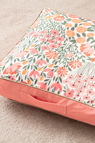 Ottoson Çok Amaçlı Yer Minderi Balkon Piknik Spor ve Dekoratif Kullanım Renkli Kare Puf 60x60