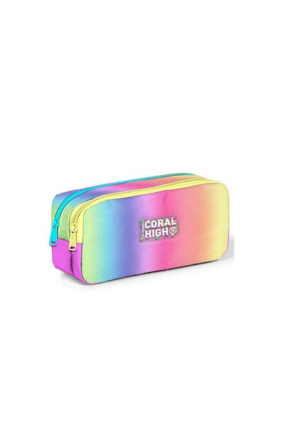 Coral High Τσάντα μολυβιού δύο θέσεων με μοτίβο χρωματικής μετάβασης 22143