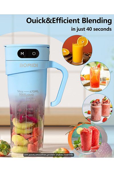 BOMIDI JB01 Portable Blender | Smoothie Maker | Protein Blender with 6-Leaf Stainless Steel Blade
