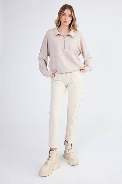 Vitrin Modal Fabric Sweat with Zippered Front Pocket