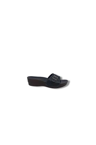 Zerhan Çalıkuşu 55204 Women's Black Buckle Daily Use Slippers
