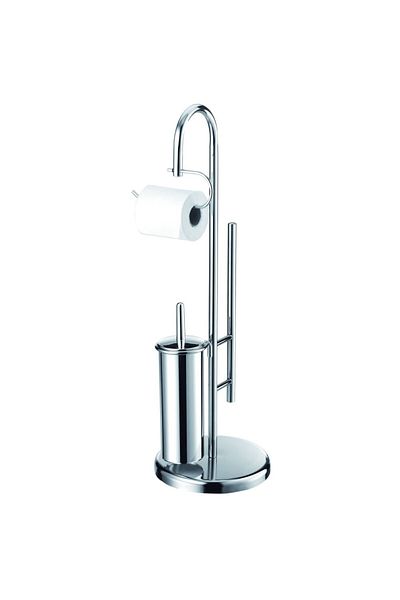 AWDO AWD Florida bathroom stand, stainless steel, toilet brush, paper holder, 25.5x81.5 cm