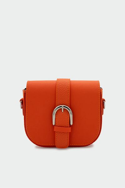 LAMİNTA Sisel Orange Belt Detailed Mini Women's Crossbody Bag