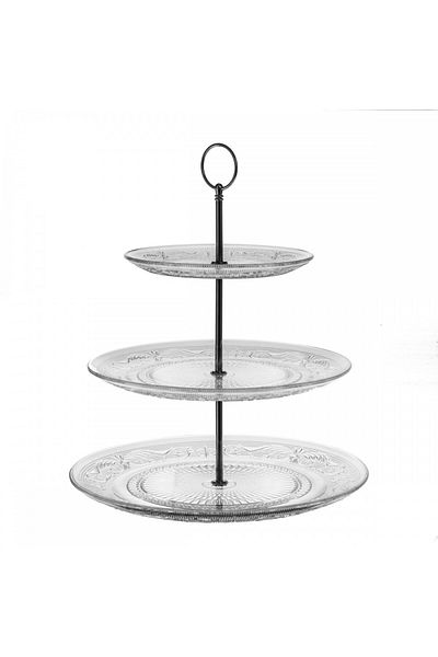 Secret de Gourmet Stark tiered tray, glass, 3 levels, 29 x H 33.8 cm