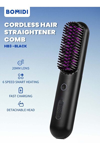 BOMIDI مشط فرد الشعر اللاسلكي قابل للفصل لسهولة التنظيف، أيونات 200 مليون، 6 ...