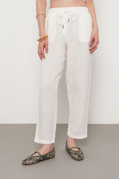 Orfeo Negro Women's 100% Fine Linen Regular Fit Pants