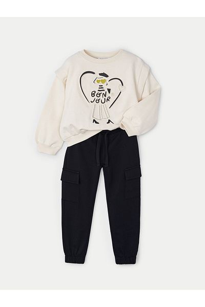 MAYORAL Girl Tracksuit 4887 Beige, Black