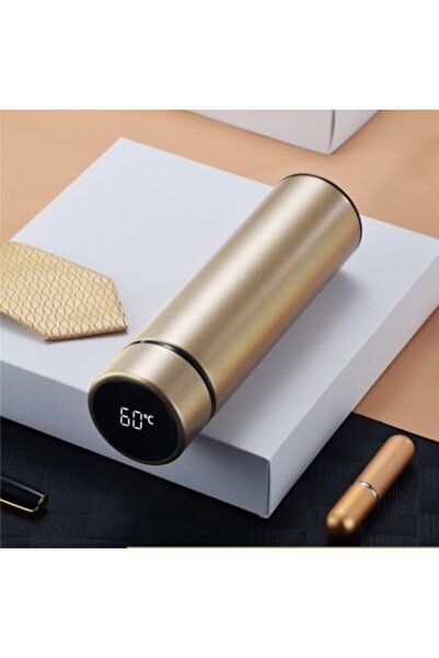 zola Termos inteligent, Zola, cu indicator de temperatură, oțel inoxidabil, 500 ml, placat cu aur