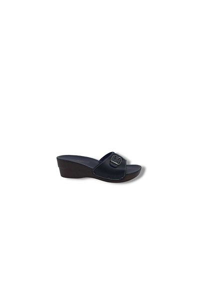 Zerhan Çalıkuşu 55204 Women's Navy Blue Buckle Daily Use Slippers