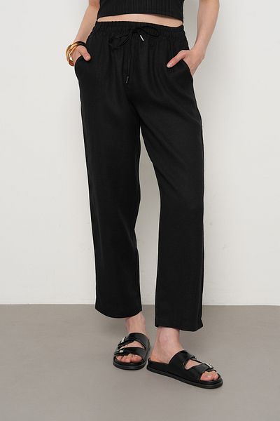 Orfeo Negro Women's 100% Fine Linen Regular Fit Pants