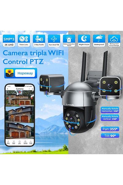 Loosafe Camera De Supraveghere Video Cctv Tripla Wifi ® Trishield Cam Plus