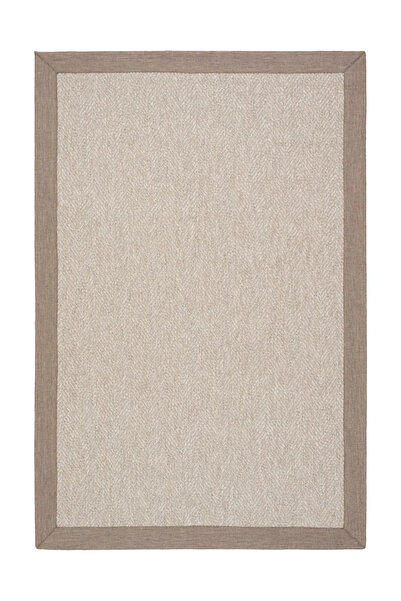 Halımax Siena M203 Hasır Dokulu İthal Sisal Halı Dikdörtgen Bordürlü Bej Sisal Mutfak Koridor Halısı