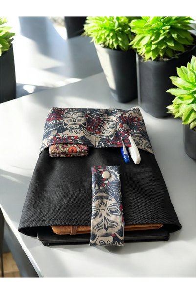 Moserini Patterned, Pocketed, Book Bag/Case Multi-Purpose Bag, Organizer - Vega