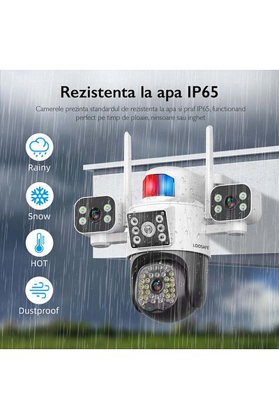Loosafe Quadview Sentinel Wireless Cctv Quad Surveillance Camera, Black